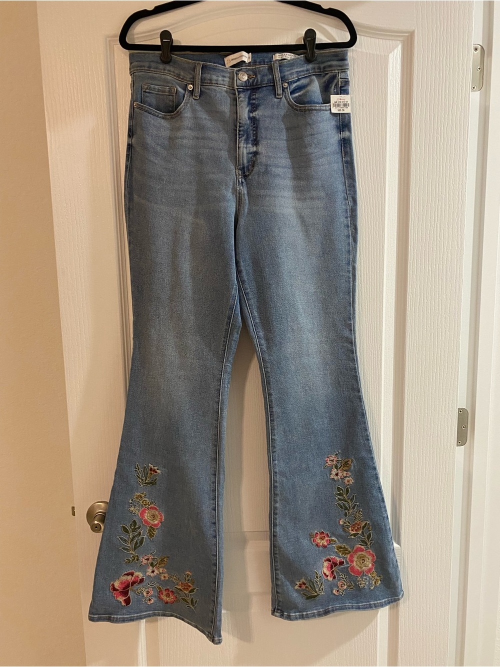 Jessica Simpson Light Blue Embroidered Flare Jeans